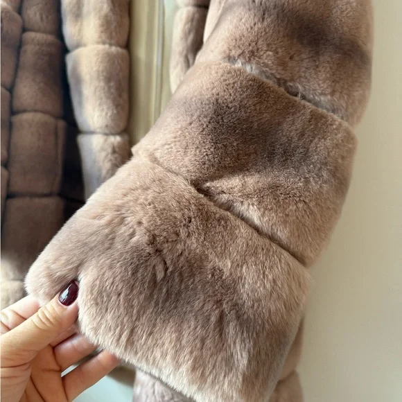 Yves Salomon Rabbit Fur Coat - Picture 5 of 15